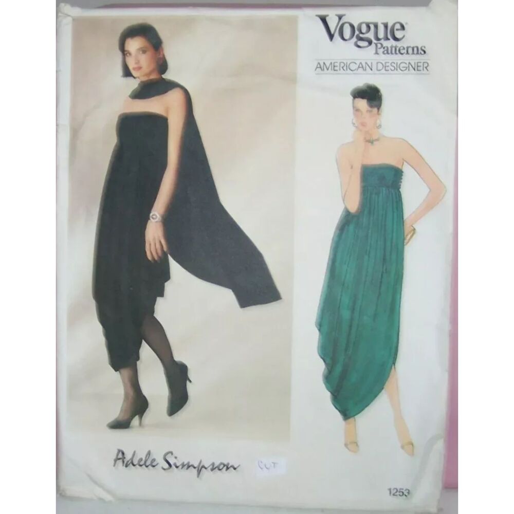 Rare Vintage Vogue Sewing Pattern 1253 Designer Adele Simpson Dress Size 12